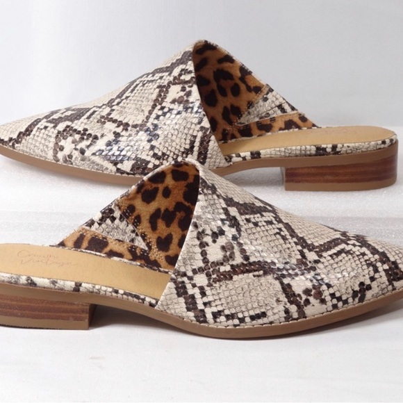 Crown Vintage Snake Python Animal Print Slides Mules faux leather NWOB Size 9 - Picture 9 of 9